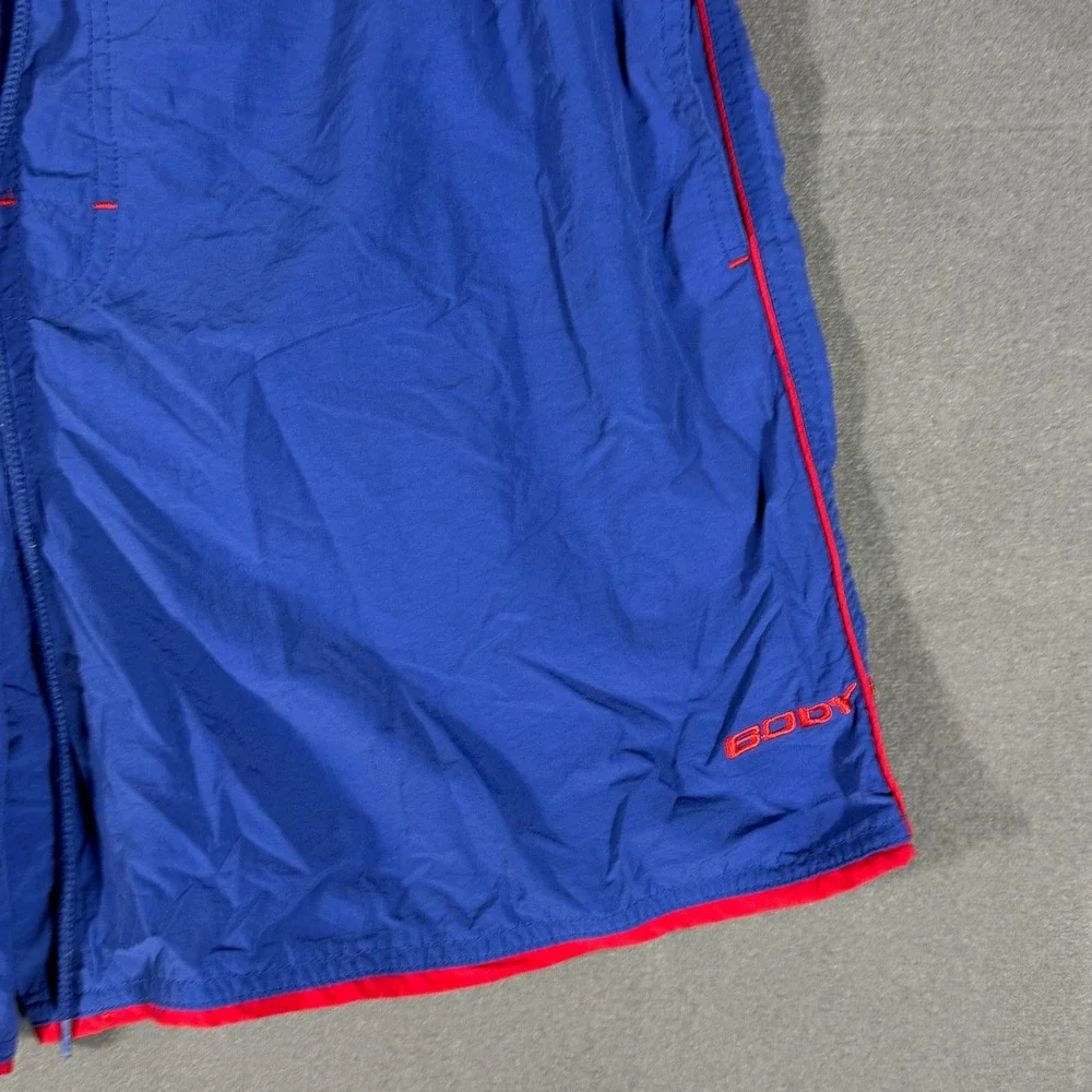 Body Glove Swim Trunks Mens M Blue Red Logo Mesh Lined Board Shorts Athletic